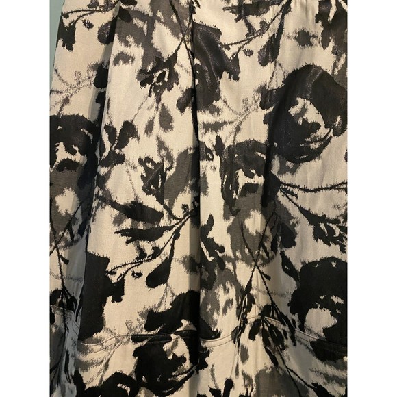 Lundstrom Collection A-line Skirt Size 12 Beige/Black Abstract Floral - Picture 3 of 5